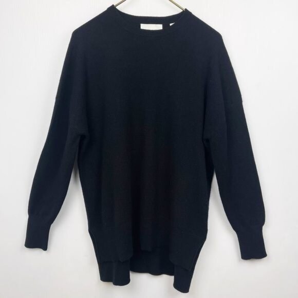 EVERYBODY & EVERYONE wool and cashmere blend black crew neck sweater 12 - Picture 1 of 8